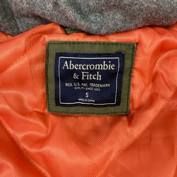 Abercrombie & Fitch Jacket Parka Military Faux Fur Collar Women's Small Green - Picture 10 of 16